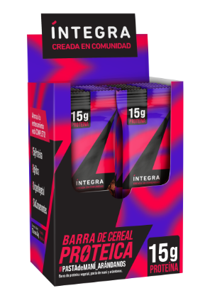 [INTEG17356523] Barra PROTEICA x 45gr ARANDANOS - MANÍ INTEGRA