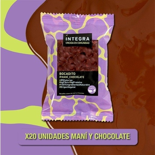 [INTEG7364882] Bocaditos MANI y CHOCOLATE caja x 20 uni x 26gr INTEGRA