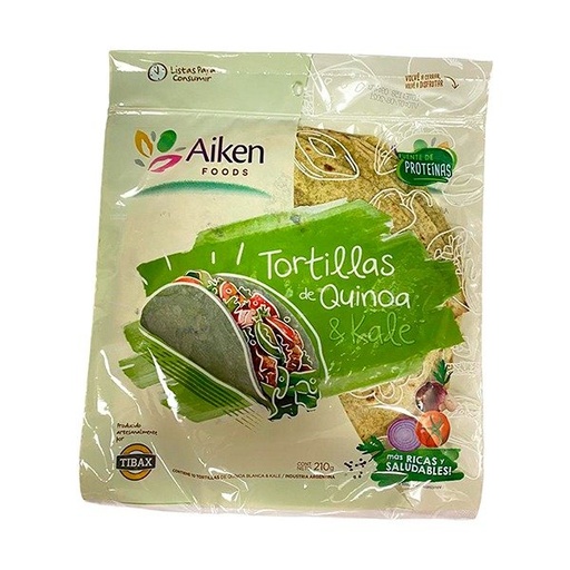 [AIKEN7306781] TORTILLAS de QUINOA y KALE x 10 uni x 210gr AIKEN FOODS