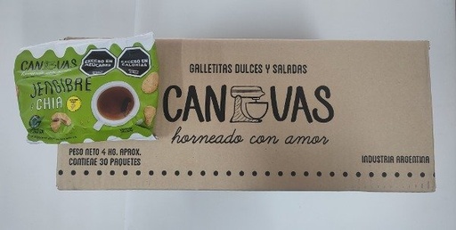 [CANVA6976677] CAJA CERRADA x 30 uni galletitas de JENGIBRE Y CHIA x 150g CANVAS