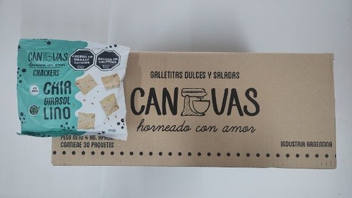 [CANVA6976113] CAJA CERRADA x 30 uni Galletitas CHIA, GIRASOL Y LINO x 125gr CANVAS
