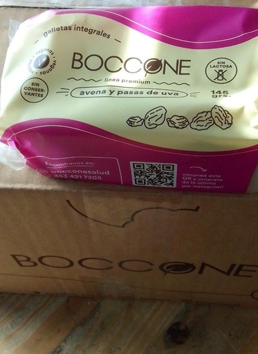 [BOCCO6907395] CAJA CERRADA x 45 uni Galletitas Integrales de AVENA y PASAS x 145grs BOCCONE