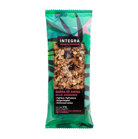 [INTEG2281] Barras Cajú y Arándanos x 10 uni x 44 gr INTEGRA