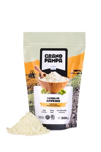 HARINA de ARVEJAS Sin Tacc x 500g GRANO PAMPA