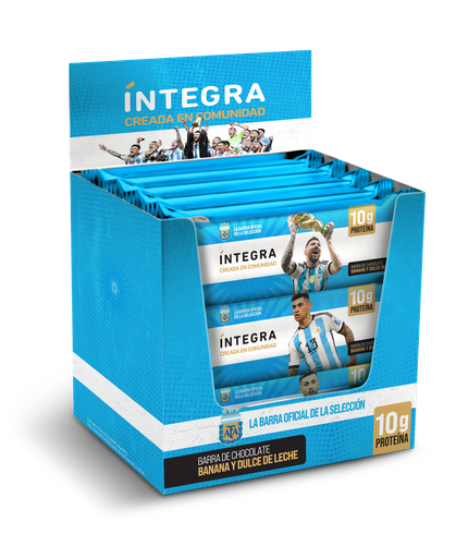 Barra de chocolate banana y dulce de leche AFA-Oficial Selección Argentina x 12u INTEGRA