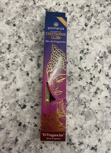 Sahumerios TIBETANOS SLIM Mix de Fragancias x 10 uni AROMANZA