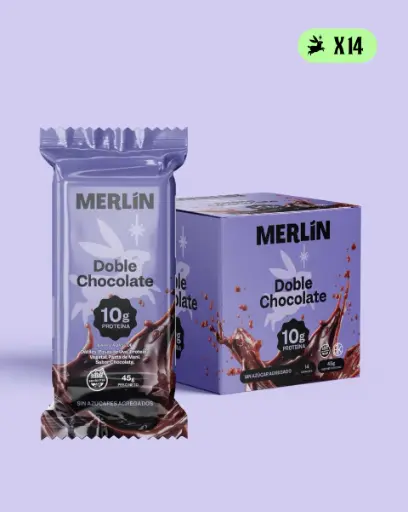 Barra PROTEICA DOBLE CHOCOLATE SIN TACC 45gr x 14 uni- MERLIN FOODS