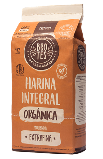Harina Integral Trigo Orgánica Extra Fina x 1kg BROTES 